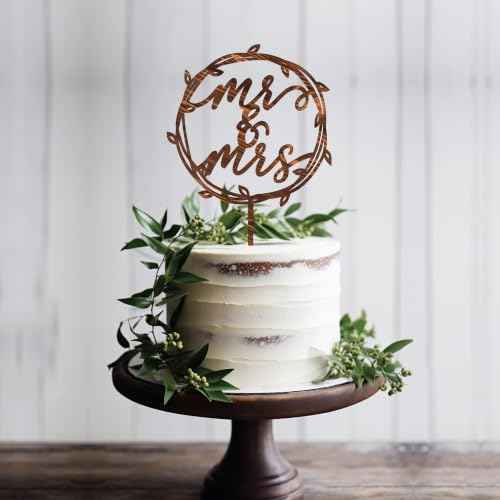 Mr & Mrs Wedding Cake Topper in Wood