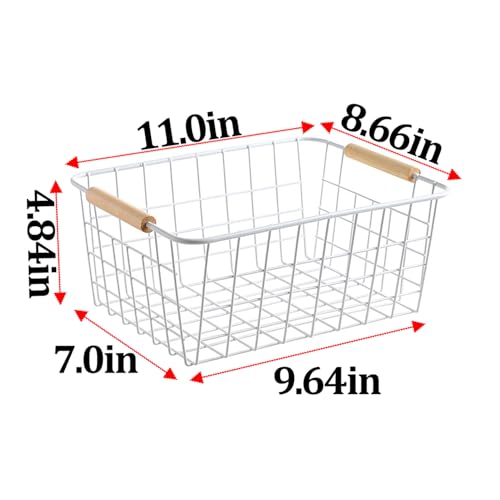 white wire baskets for organizing with Wooden Handles Storage Organizer Baskets (2 Count)