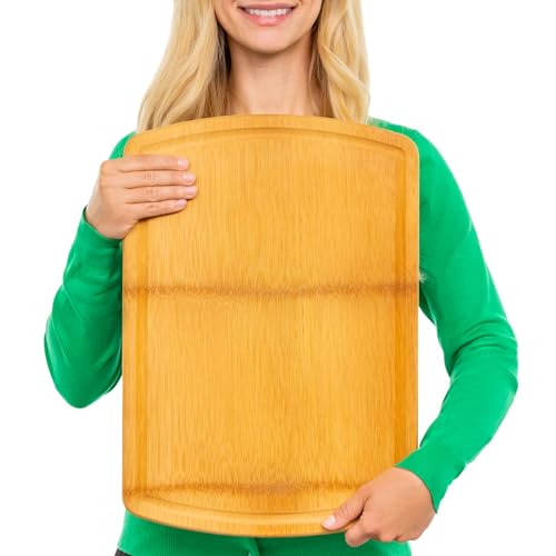 FSC Certified Extra Large Bamboo Cutting Board Featuring 18 Inch Glue