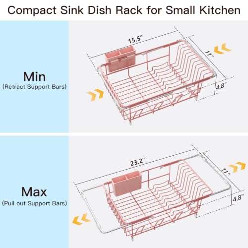 Pink Dish Drying Rack in Sink