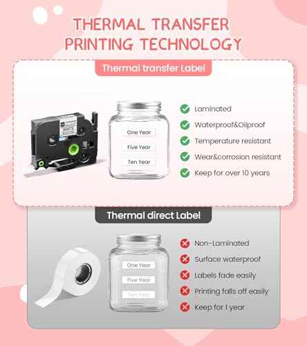 Pink Label Maker Machine with 4 Tapes Laminated Waterproof