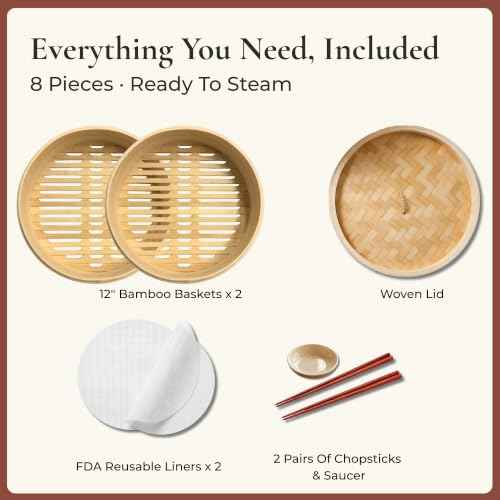 Bamboo Steamer Basket 12