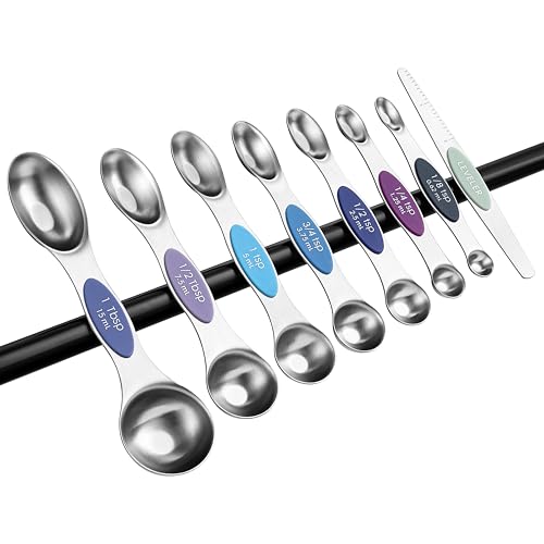 Stainless Steel 8 Magnetic Measuring Spoons Set (8 Count)