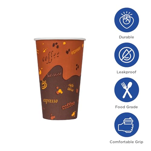 12 oz Paper Hot Coffee Cups [1000 ct] Disposable (1000 Count)