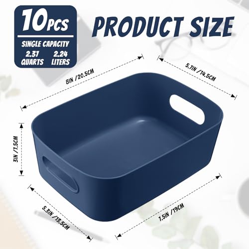 Blue Plastic Storage Bins (10 Count)
