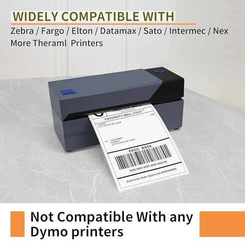 L LIKED 4000 Thermal Shipping Labels 4”x 6”in Fanfold (4000 Count)