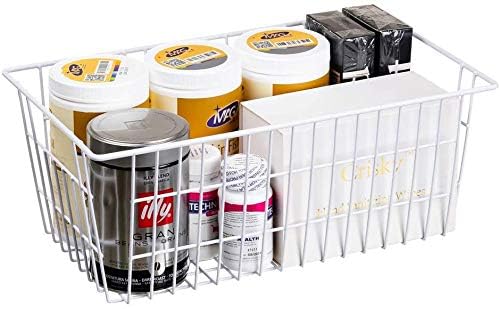 Freezer Baskets Farmhouse Organizer Storage Basket with Handles (2 Count)