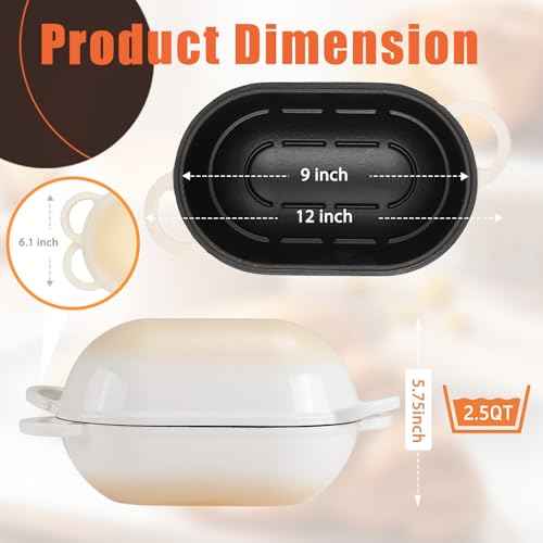 2.5 QT Enameled Cast Iron Sourdough Bread Oven