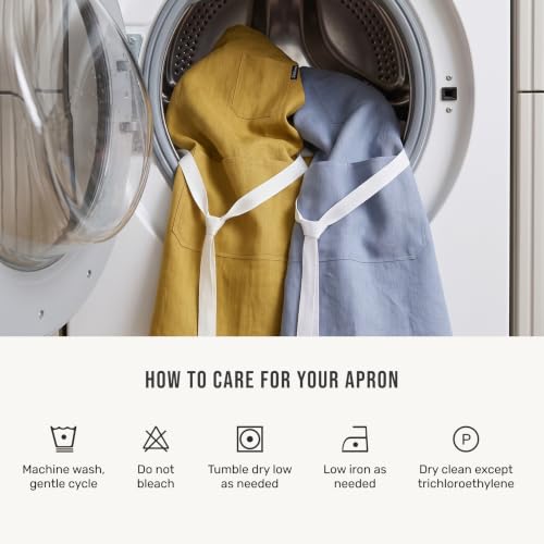 100% Pure Linen Apron Black