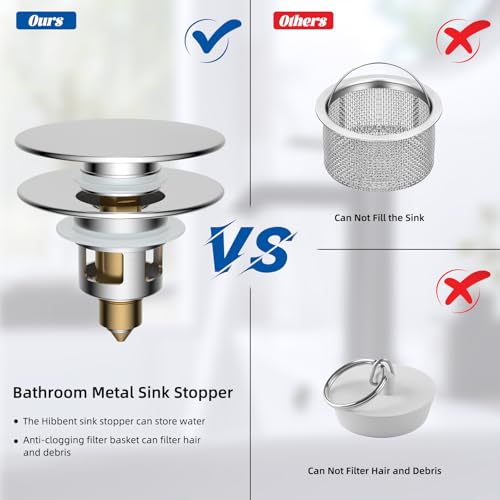 All Metal 2 in 1 Bathroom Sink Stopper