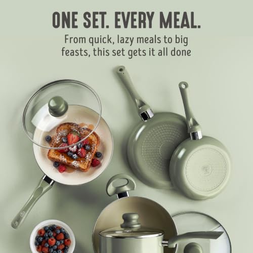 16pc Ceramic Nonstick Pots & Pans Cookware Set