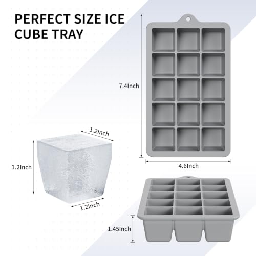 Silicone Ice Cube Tray 3 Pack (3 Count)
