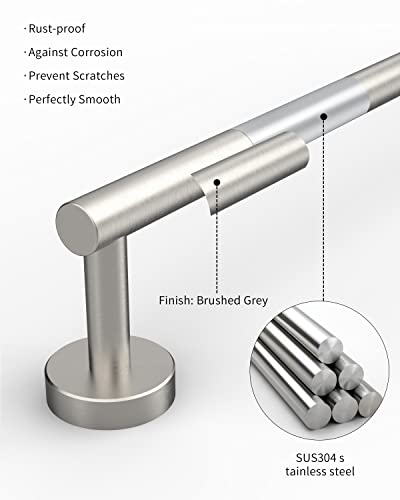 18 Inches Brushed Grey Towel Bar for Bathroom Kitchen Hand Towel Holder Dish Cloths Hanger SUS304 Stainless Steel RUSTPROOF Wall Mount