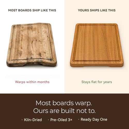 Acacia Cutting Board Set of 3 with Stand for Kitchen Prep (3 Count)