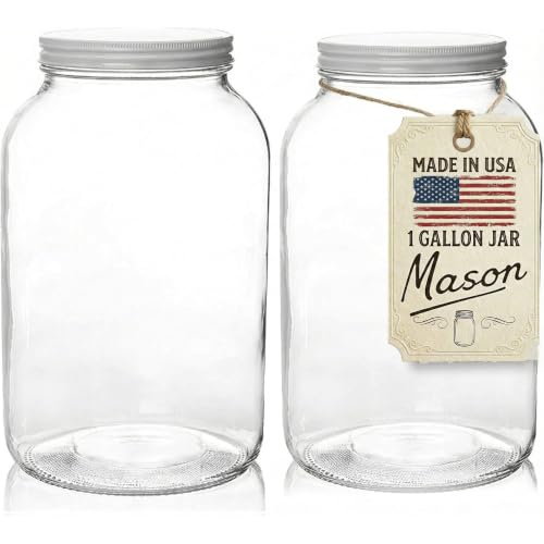 1 Gallon Glass Jar with Lid (2 Count)