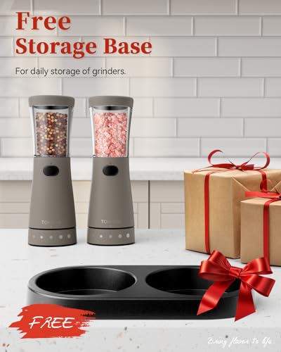 Electric Salt and Pepper Grinder Set with Storage Base (2 Count)