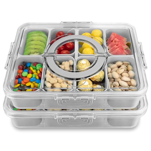Divided Serving Tray with Lid and Handle (2 Count)