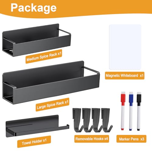 4 Pack Magnetic Spice Rack for Refrigerator