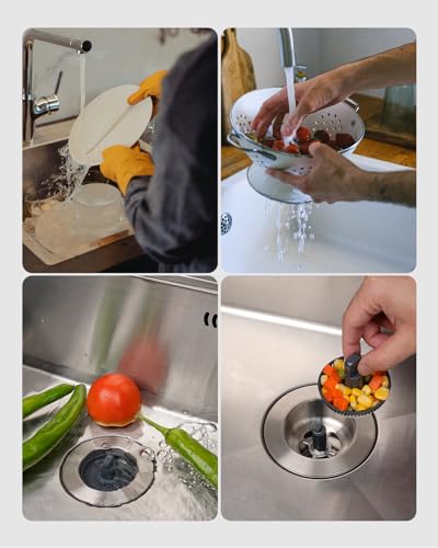 Upgraded 3 in 1 Kitchen Sink Drain Strainer and Stopper Combo