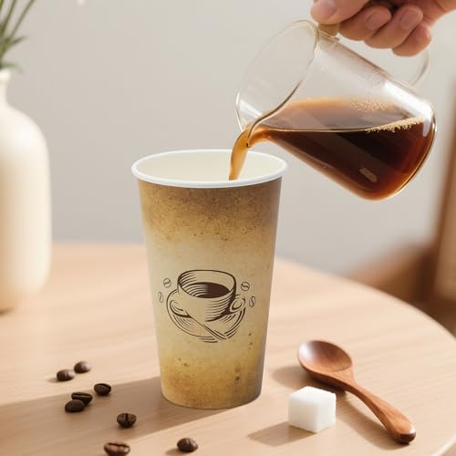 180 Pack 16 oz Coffee Cups Disposable Hot Paper Cups (180 Count)
