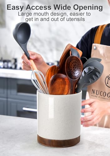 Ceramic Rotating Kitchen Utensil Holder for Countertop