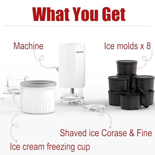 Shaved Ice Attachment and 1 Pack Ice Cream Maker Attachment Set Fit for KitchenAid Stand Mixer