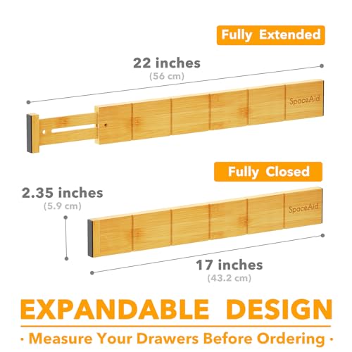 Bamboo Drawer Dividers with Inserts and Labels