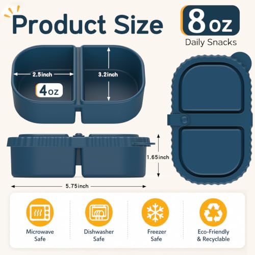 3 Pack Silicone Snack Containers for Kids