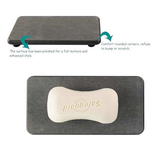 2Pcs Stone Soap Trays Water Absorbing Diatomite Coaster (2 Count)