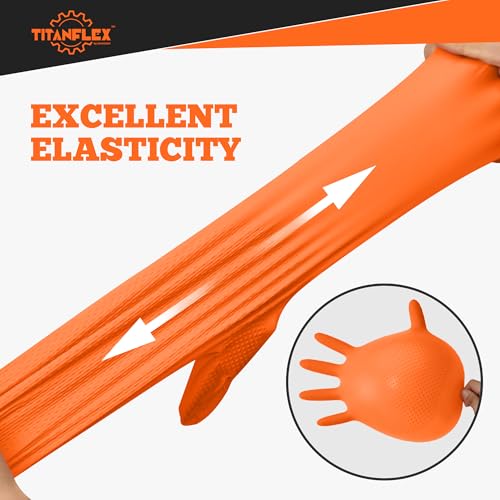 Heavy Duty Orange Nitrile Gloves (100 Count)