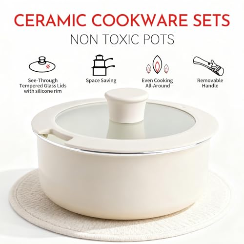 18 Piece Ceramic Nonstick Cookware Set