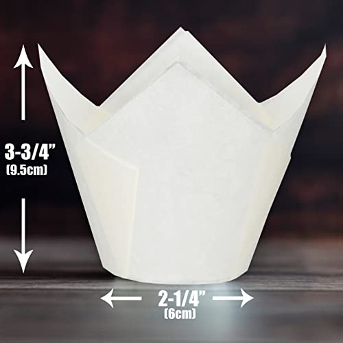 Jumbo Extra Large size White Tulip Baking Cups 2 (130 Count)