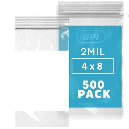 500 Count 4" x 8" Zip Bags