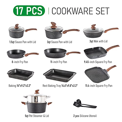17 Piece Pots and Pans Set