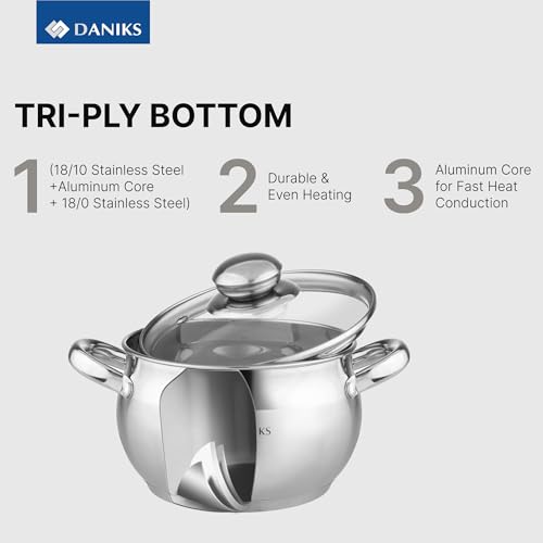 Classic 12 Piece Stainless Steel Cookware Set with Glass Lids