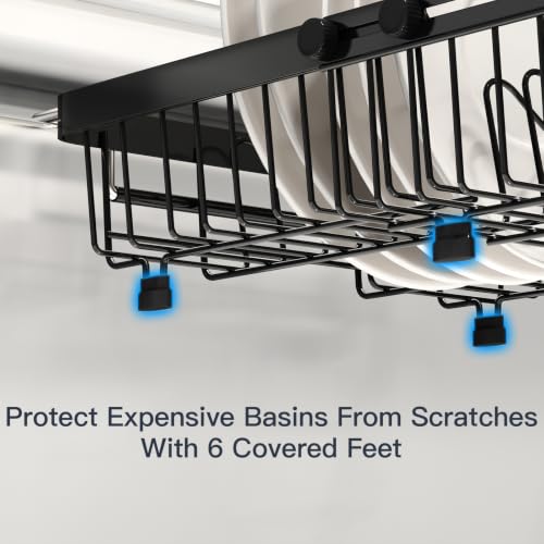 Expandable Dish Drying Rack Over The Sink with Anti Slip Grip