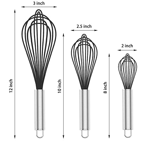 Black Silicone Whisk Set of 3 (3 Count)