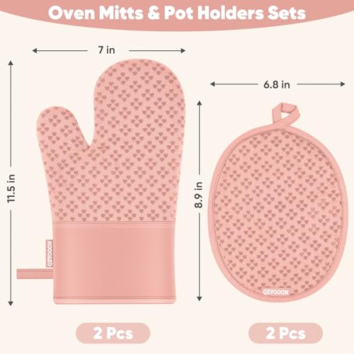 Oven Mitts and Pot Holders 4 Sets (4 Count)