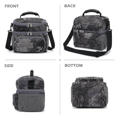 Double Layer Cooler Insulated Lunch Bag Adult Lunch Box Large Tote Bag for Men (2 Count)