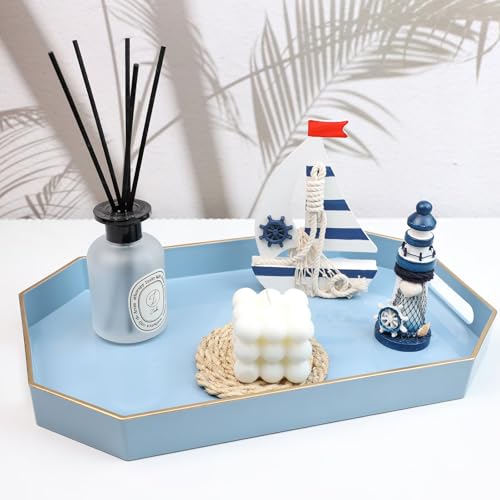 Blue Plastic Serving Tray for Ottoman