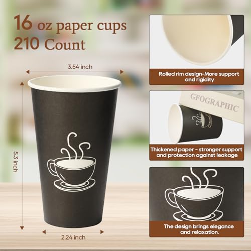 16 oz Paper Coffee cups (210 Count)