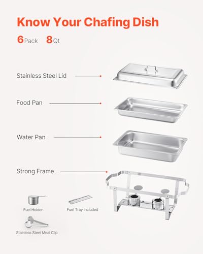 Chafing Dish Buffet Set (6 Count (8 Qt each))