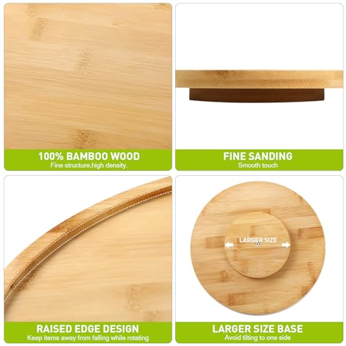 6 Pcs Bamboo Lazy Susan