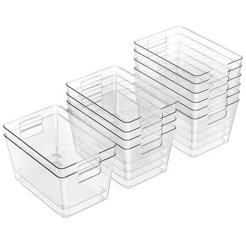 12 Pack Clear Plastic Storage Bins (12 Count)