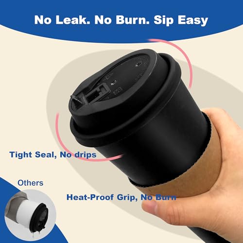 20 oz 500 Pack Coffee Cups with Lids and Sleeves (500 Count)