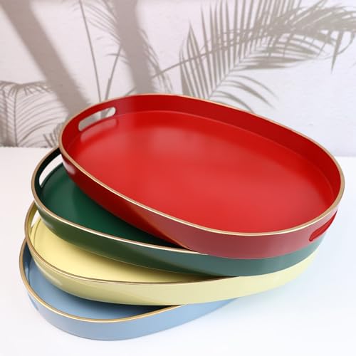 Red Plastic Serving Tray for Ottoman