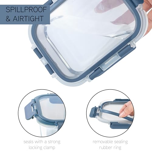Premium 32 Pc. Borosilicate Glass Food Container Set with Dividers