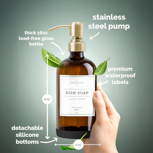 Amber Glass Soap Dispenser (2 Count)