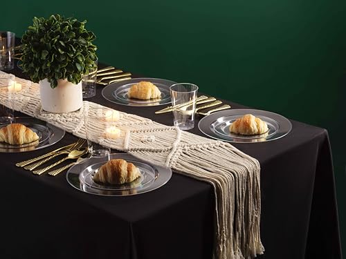 100 Elegant Clear Plastic Plates Set (100 Count)