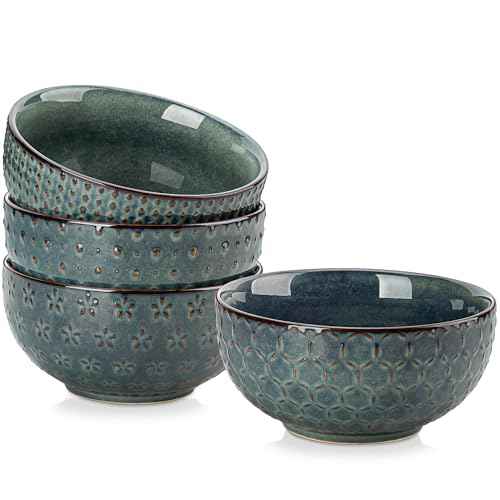 Cereal Bowls 30 Ounce Ceramic Green Soup Bowl for Kitchen (120 Fl Oz)